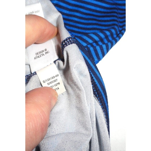 Athleta Women's Mixed Stripe Racer Back Tank Top Size: Small-Blue Style: 138193 - Picture 8 of 8